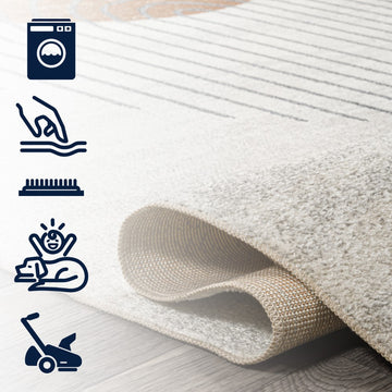 Kallax Geometric Modern Low-Pile Machine-Washable Area Rug